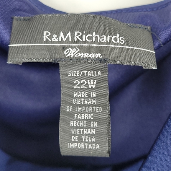 R&M Richards Blue Ruffle Dress with Shoulder Details Size 22W - Picture 6 of 14